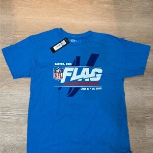 NFL Flag Championships 2025 T-Shirt Blue Men’s Size L 100% Cotton New